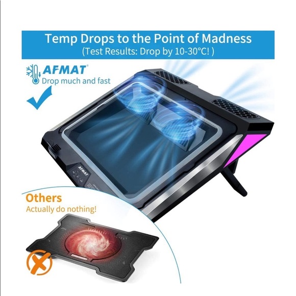 AFMAT Laptop Cooler Laptop Cooling Pad‎ - Picture 4 of 4